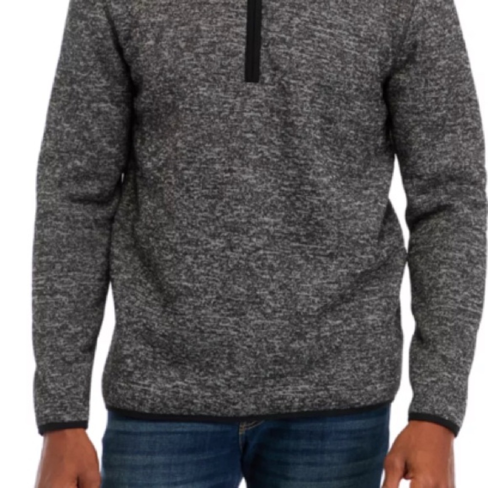 Preowned like New Fleece Original Weatherproof Men's Charcoal Zip-Up Sweater. - Picture 9 of 16